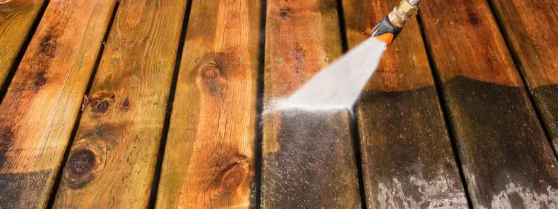 power wash clean decking